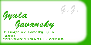 gyula gavansky business card